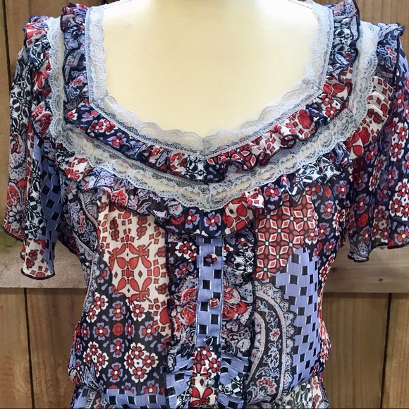 American Rag Boho Floral Cie Midi Dress 0X EUC - Picture 3 of 8